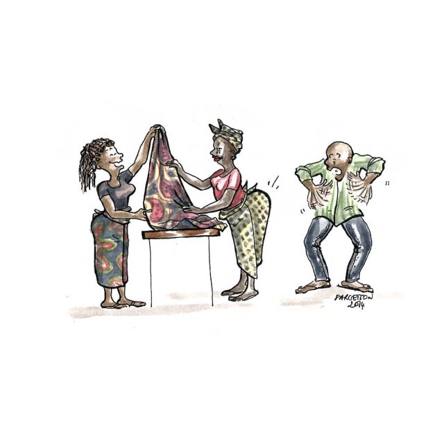 Expressions illustrées: « Lorsque tu offres un pagne à ta belle-mère, ne lui dis pas que c’est pour couvrir ses fesses » (Guinée)
